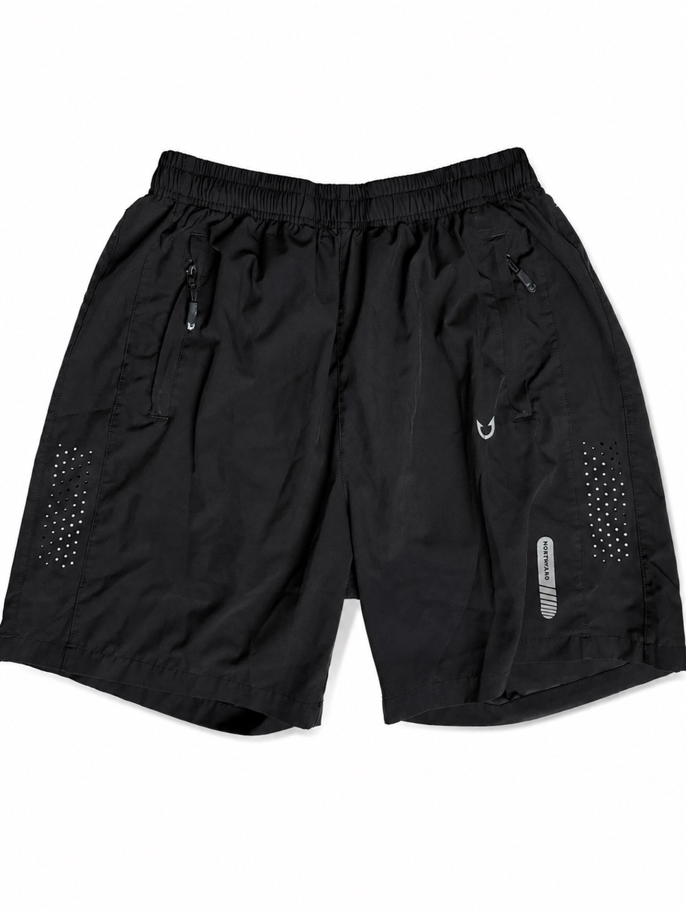Northyard Black Athletic Running Shorts Zip Pockets Size M